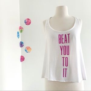 FOREVER21 racerback workout graphic muscle tank size L